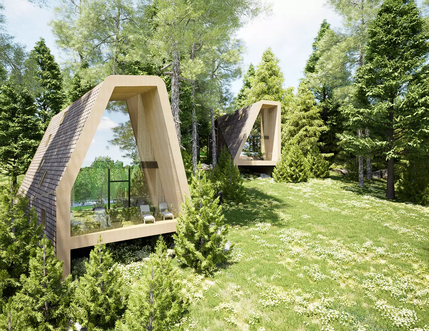 Ecotectura Hotelarchitektur Projekt Waldhaeuser